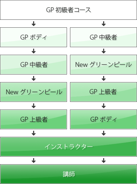 グリーンピールテクニックスクールコースステップ